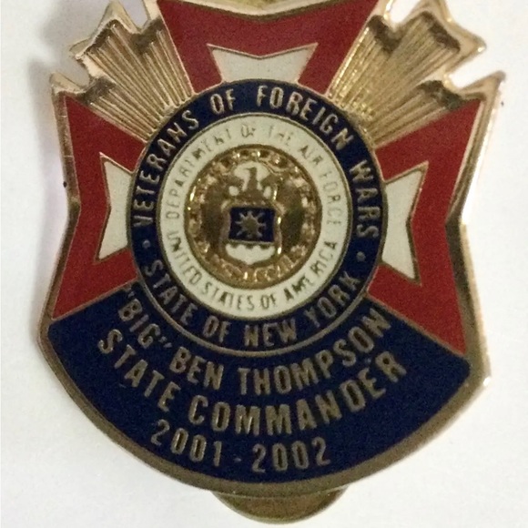Veterans Of Foreign Wars Pin State of New York 2001-2002 Big Ben Thompson Comish - Picture 3 of 6
